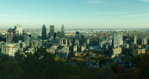Skyline of Montreal from the top of Mont-Royal.