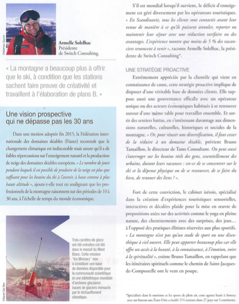 Article Armelle Solelhac - SWiTCH - Eco des Pays de Savoie 2017